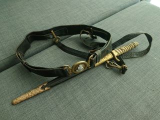 Ww2 Imperial Japanese Navy Officer Dagger Sword Belt Set