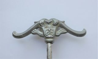 Antique Art Deco Swedish Pewter Corkscrew " The Harlequin " Made Ca 1925.
