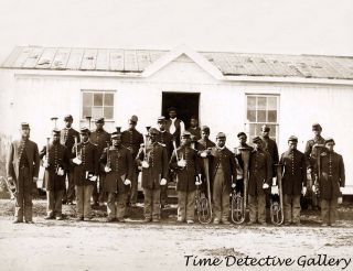 African American Soldiers,  107th Colored Inf.  Band - 1864 Civil War Photo Print