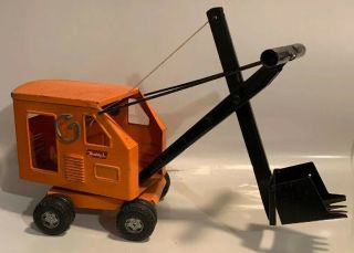 Vintage Buddy L Sit And Ride Steam Shovel Digger Pressed Steel Toy Solid
