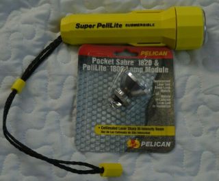Pelican - 1800 Pelilite Xenon Flashlight Plus Spare Lamp - Yellow - 2 C Batteries