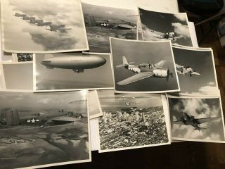 15 Vintage Airplane - Blimp - Military Photos Formation Over Miami More
