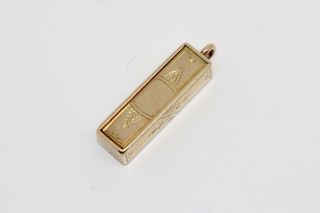A Cool Rare Antique Victorian 9ct Rose Gold Boxed Dominoes Charm Pendant 15726