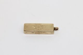 A Cool Rare Antique Victorian 9ct Rose Gold Boxed Dominoes Charm Pendant 15726 3