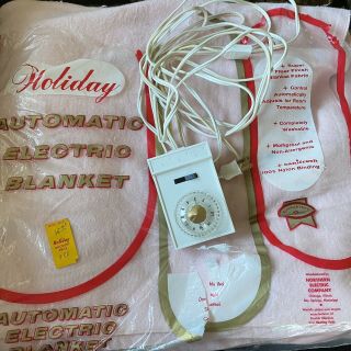 Vintage 60s Holiday Automatic Electric Blanket Full Pink 79x80 Winter Warm