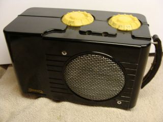 Rare Antique Sonora Black Bakelite Case Am Radio Old Vintage Catalin ? Portable