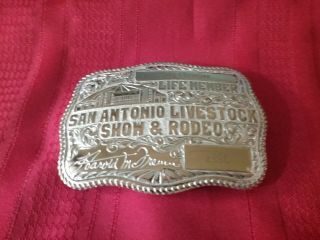 Vintage San Antonio Texas Livestock Show & Rodeo Life Member Buckle 2690