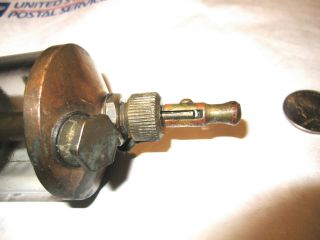ANTIQUE AMERICAN INJECTOR CO.  BRASS & GLASS HIT & MISS ENGINE OILER GOOD COND. 2