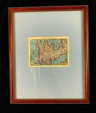 Antique Copper Engraved Hand Colored Miniature Map Of England 1592 By Ortelius
