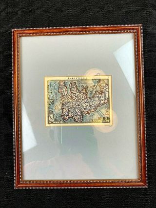 Antique Copper Engraved Hand Colored Miniature Map of England 1592 by Ortelius 2