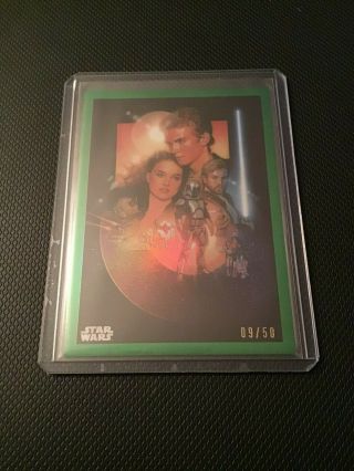2019 Star Wars Chrome Legacy Poster Cards Pc - 5 Attack Of The Clones Green 09/50