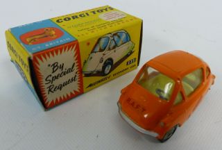 Vintage Corgi Toys Heinkel - I Economy Car 233 & Box