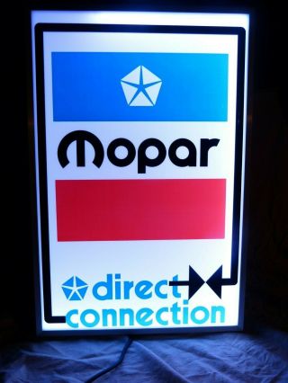 Mopar Direct Connection Parts Lighted Dealership Advertising Sign Hemi Mopar