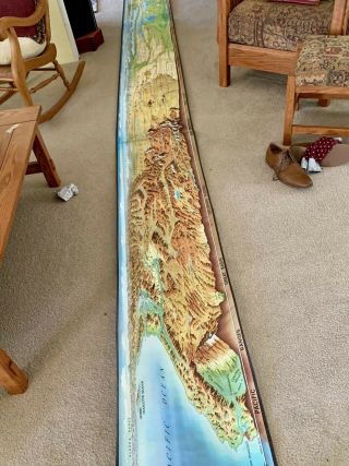 Vtg 1969 A.  J.  Nystrom & Co Mid - American Panorama Map 18 Ft L X 18 In H Rare Nm