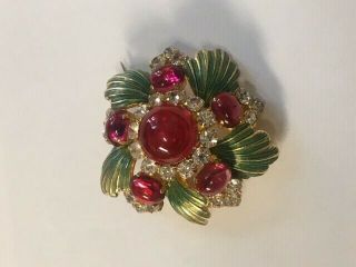 Rare Vintage Christian Dior Costume Jewelry Brooch 1967 Germany