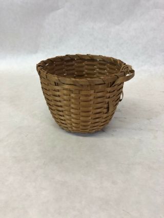 Miniature Split Ash Basket,  Northeast First Nations,  Probably Mohawk