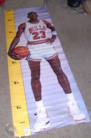 Vintage Michael Jordan 1987 Measure Up Large Life Size Poster 72 " X 29 " -