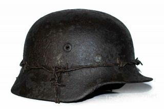 Ww2 German Helmet M40 Size 62.  The Battle For Stalingrad.  World War Ii Relic