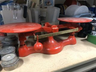 . Red Antique Detecto Bakers Scale 1 16lb
