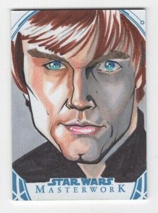 2018 Topps Star Wars Masterwork Artist Sketch Card Luke Skywalker By Jay Salce