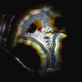 207ct Huge Size Rainbow Iris Agate Polished Slice Multi - Color Fire 100 Natural