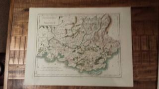 , Antique Hand Colored Map Of Provence,  France - P.  Tardieu,  C.  1790