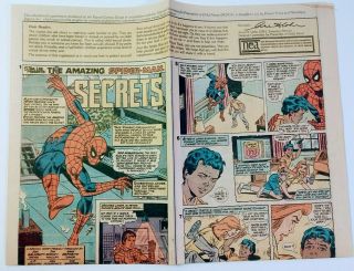 Marvel Comics 1984 Spider - Man Power Pack 1 Newspaper Nea Ncpca Folded Insert