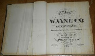 1872 Antique Atlas of Wayne County Pennsylvania F.  W.  Beers Hand - Colored Maps 2