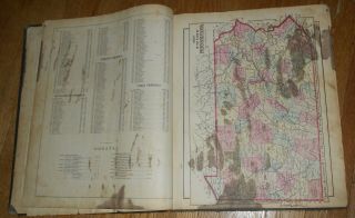 1872 Antique Atlas of Wayne County Pennsylvania F.  W.  Beers Hand - Colored Maps 3
