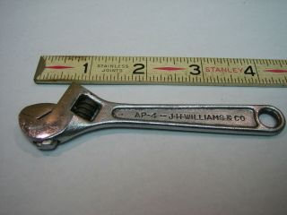 Vintage J.  H.  Williams 4 In.  Adjustable Wrench Ap - 4 Superjustable Usa