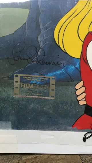 He - Man She - Ra MOTU Animation Production Cel SIGNED Scheimer & STAMPED 2
