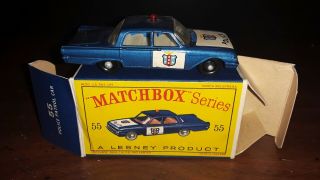 OWNER LESNEY MATCHBOX 55 POLICE PATROL CAR IN THE BOX MIB 3