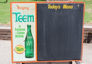 Teem Lemon Lime Drink Metal Embossed Chalkboard Sign