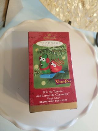 Veggie Tales Bob The Tomato And Larry Cucumber Sled Hallmark Ornament Keepsake