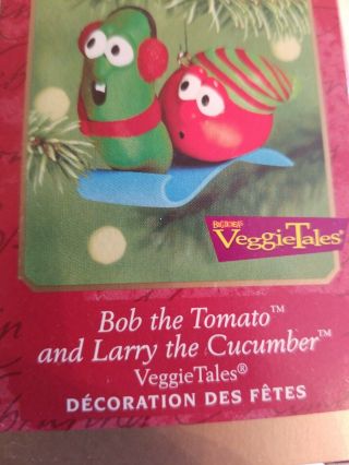 Veggie Tales Bob the Tomato and Larry Cucumber Sled Hallmark Ornament Keepsake 3