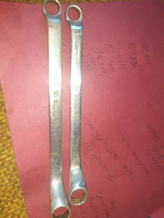 Vintage Snap - On 12pt.  Deep Offset Box End Wrenches 12 - 14 Mm,  13 - 15mm