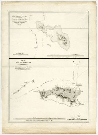Antique Map - Fiji - Rotuma - Rotouma - Saint Augustin - Island - Duperrey - Tardieu - C.  1830