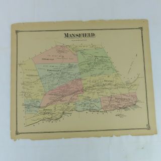1874 Map Mansfield,  Nj F.  W.  Beers Warren County Mount Bethel Rockport