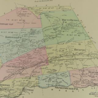1874 Map Mansfield,  NJ F.  W.  Beers Warren County Mount Bethel Rockport 2