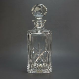 Atlantis Etched Signed Lead Crystal Whiskey Decanter Rare