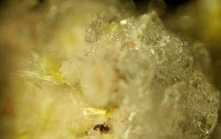 Sklodowskite Rare Uranium Crystals On Gysum Fine Micromount Santa Eulalia Dist