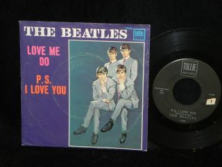 The Beatles Love Me Do Tollie Records T - 9008 Picture Sleeve With 45