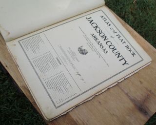 Antique 1917 Standard Atlas & Plat Book Of Jackson County Arkansas Newport Diaz