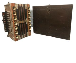 Vintage Concertina 10 Buttons Squeezebox Accordion - Restoration