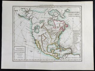1785 - Spendid & Antique Map Of North America,  United States (usa) -