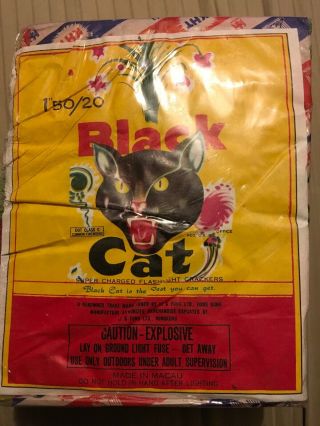 Firecracker Vintage Label Black Cat Kht