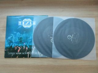 Tesla - Five Man Acoustical Jam Rare Korea 2 Vinyl Lp 1991 No Barcode