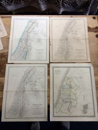 4 Old Maps Of Palestine (w & A K Johnston,  Henry Teesdale,  W Blackwood & Sons)