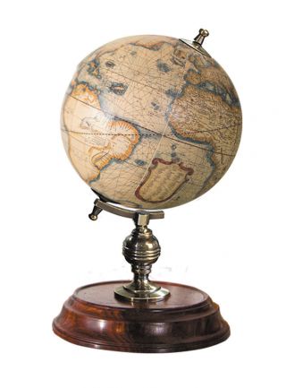 Desktop Globe Mercator 1541 Old World Terrestrial 7.  75 " Brass & Wood Stand