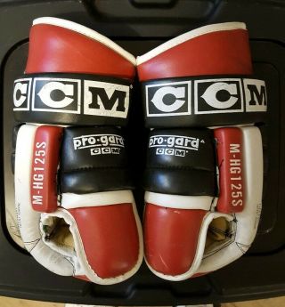 Vintage Leather CCM Hockey Gloves 14.  5 